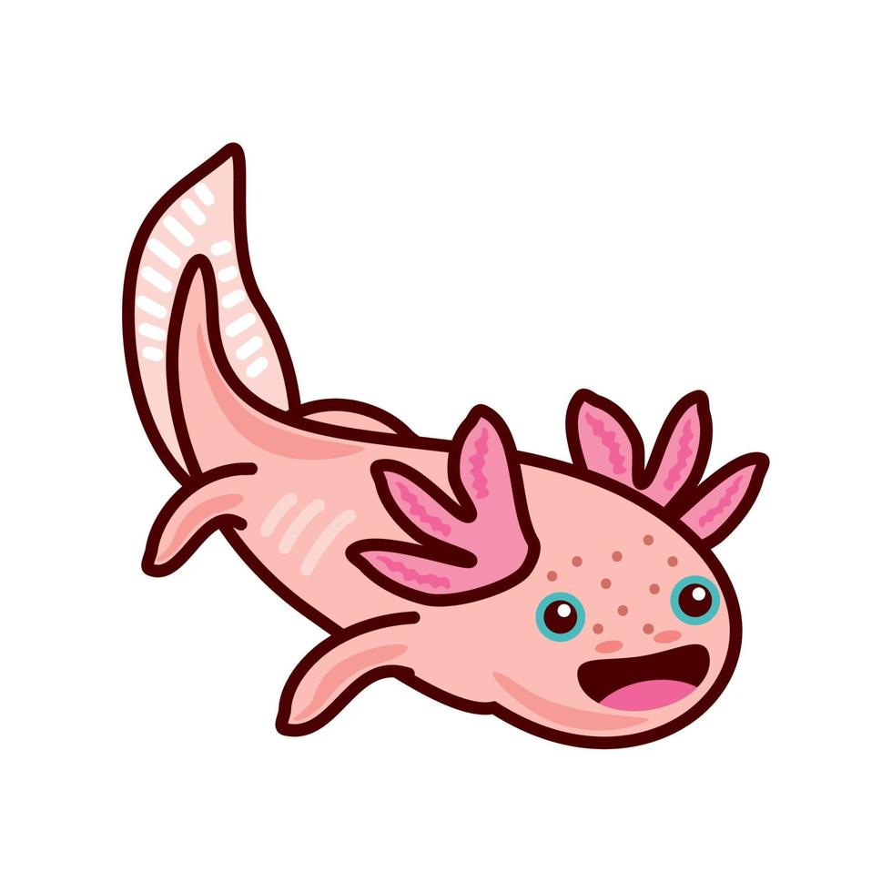 axolotl platte pictogram vector