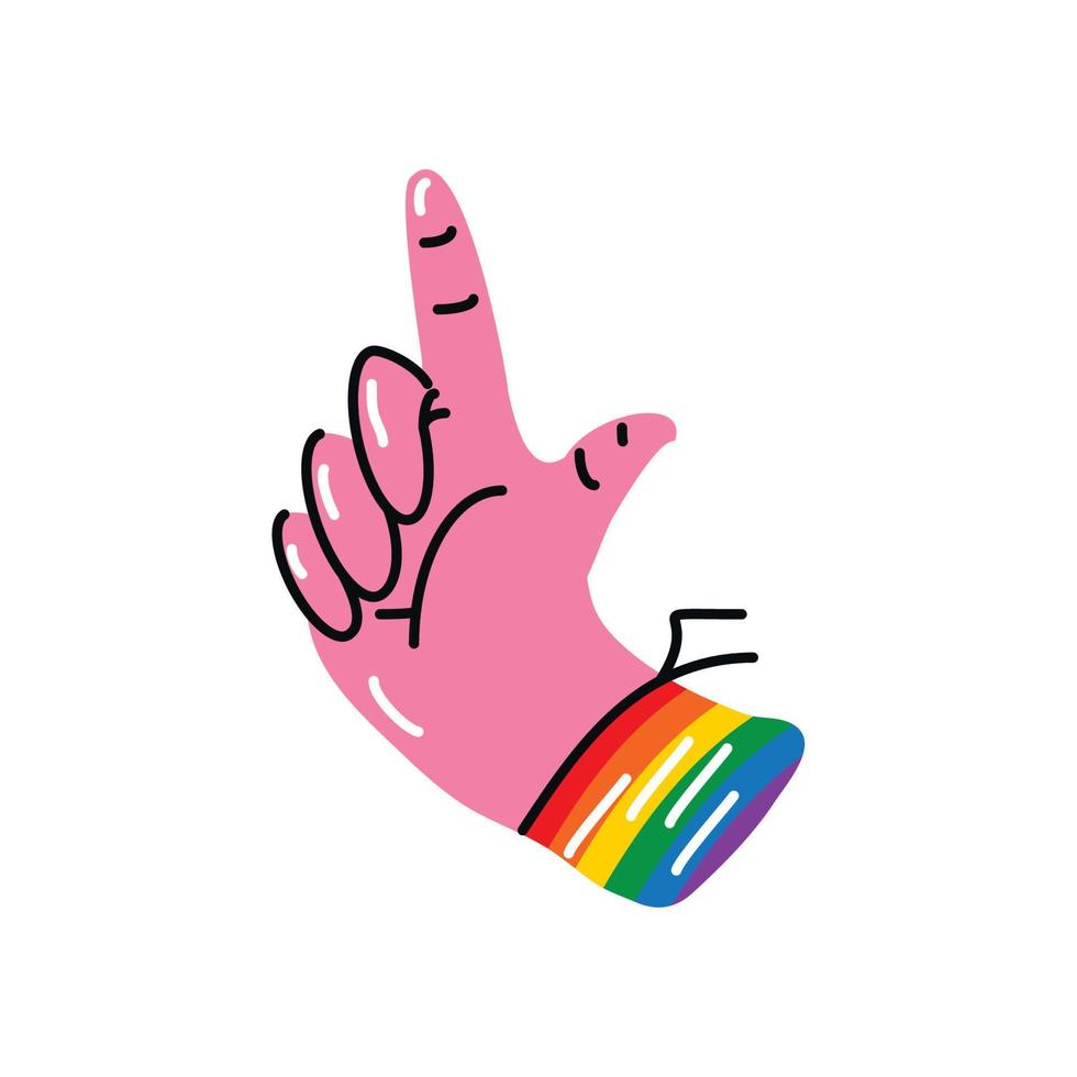 lgbt-hand met regenboogarmband vector