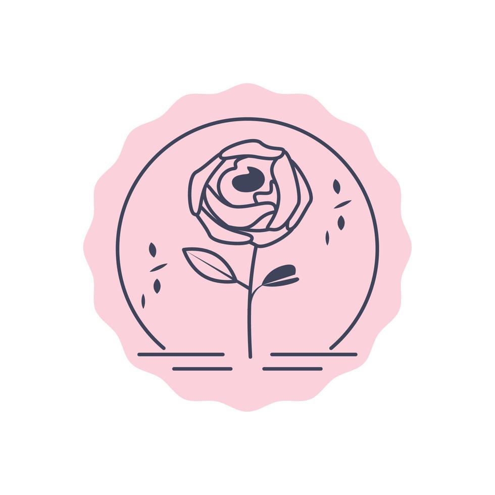 badge met bloemendecoratie vector