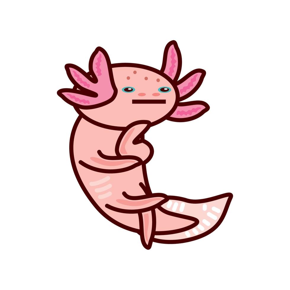 axolotl op witte achtergrond vector