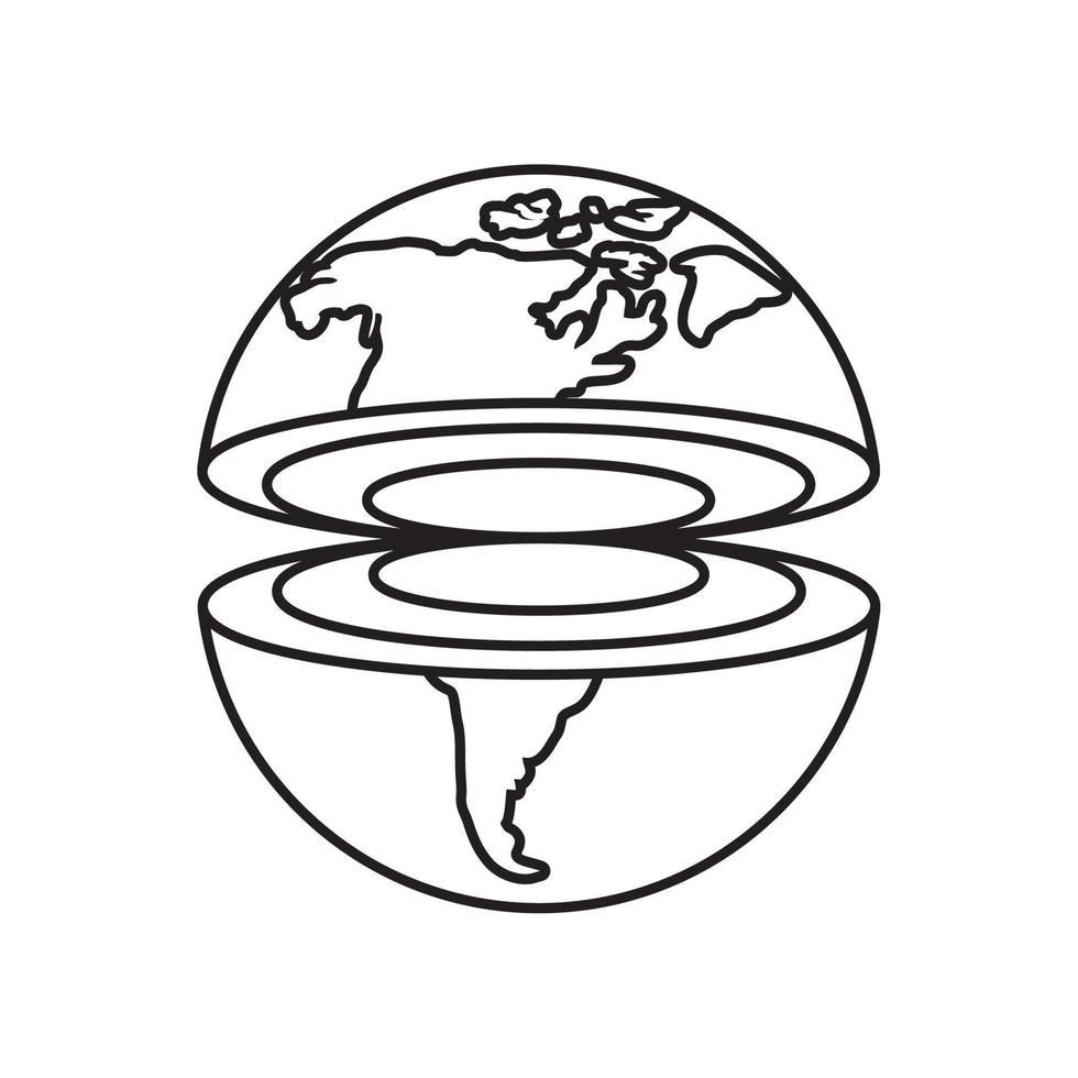 wereld in dwarsdoorsnede vector