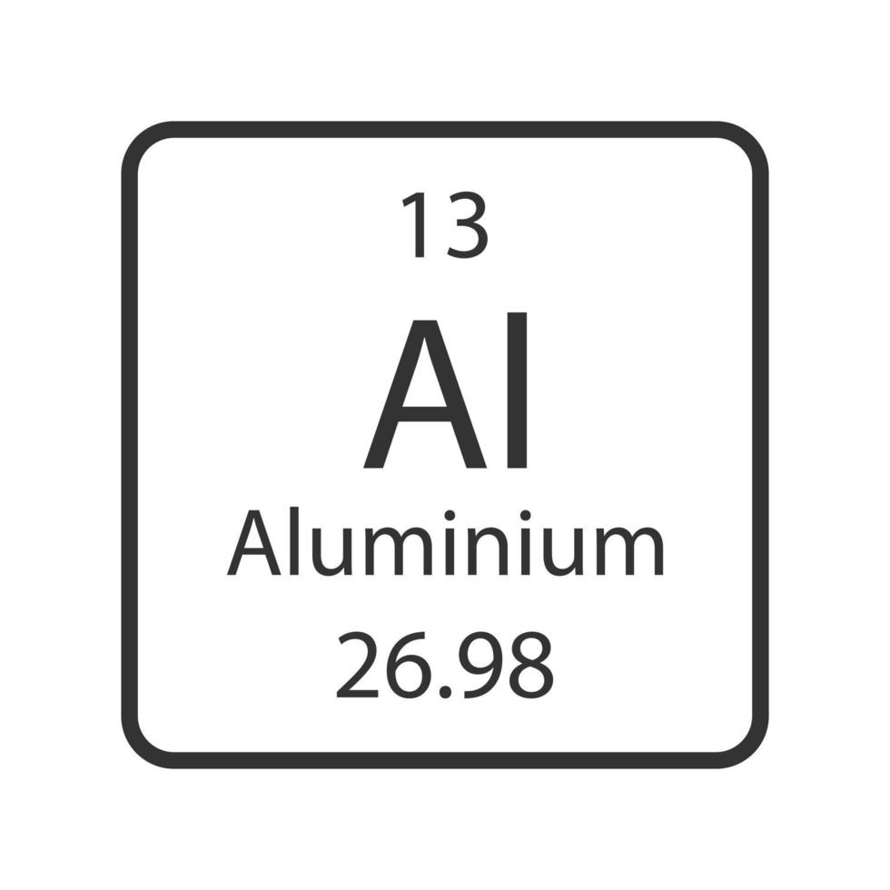 aluminium symbool. scheikundig element van het periodiek systeem. vectorillustratie. vector