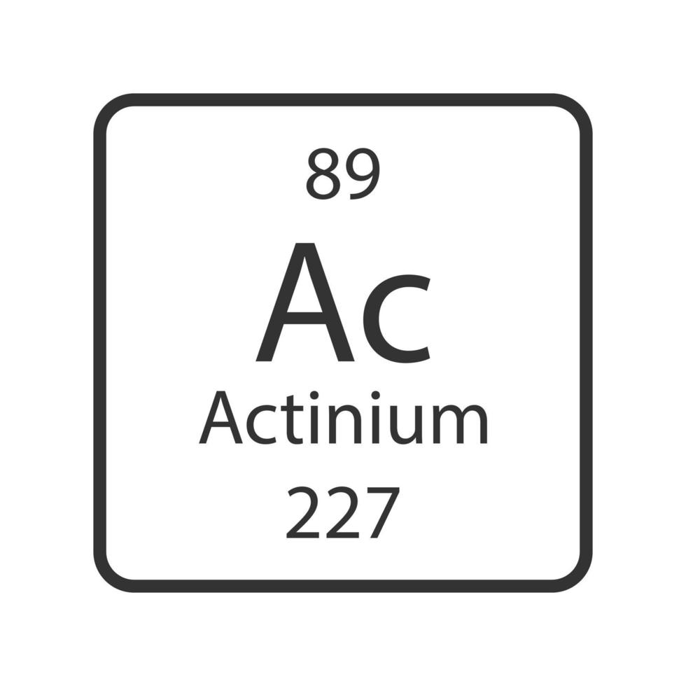 actinium symbool. scheikundig element van het periodiek systeem. vectorillustratie. vector