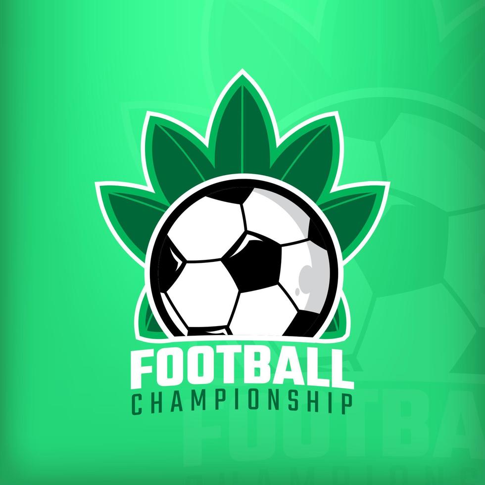 voetbal sport logo op een blad achtergrond vector