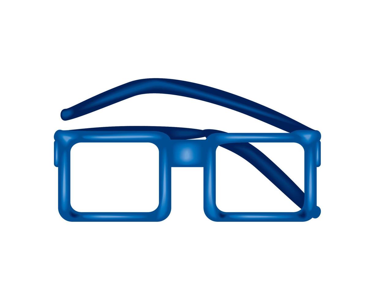 blauwe bril icoon vector