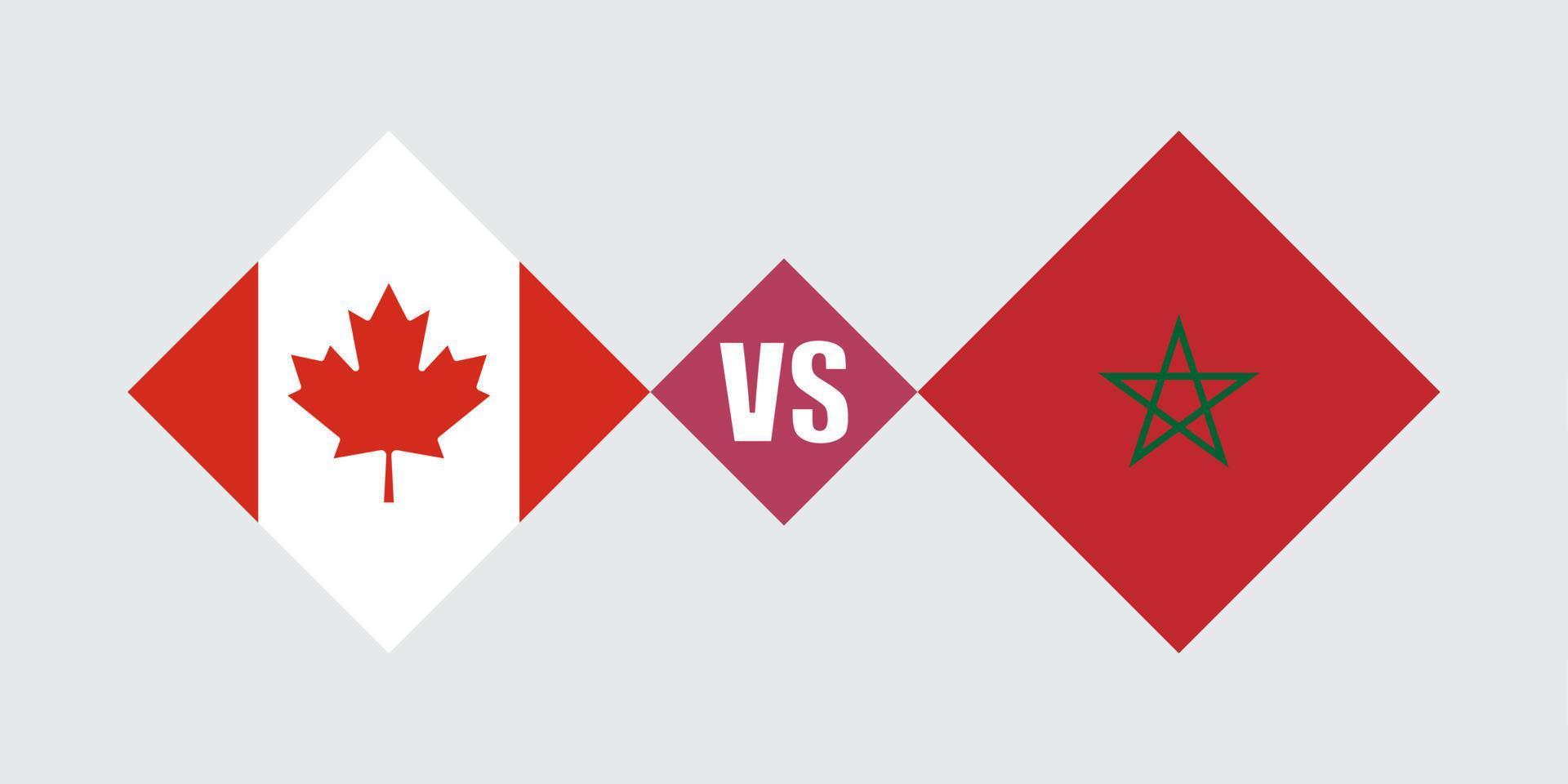 canada vs marokko vlag concept. vectorillustratie. vector