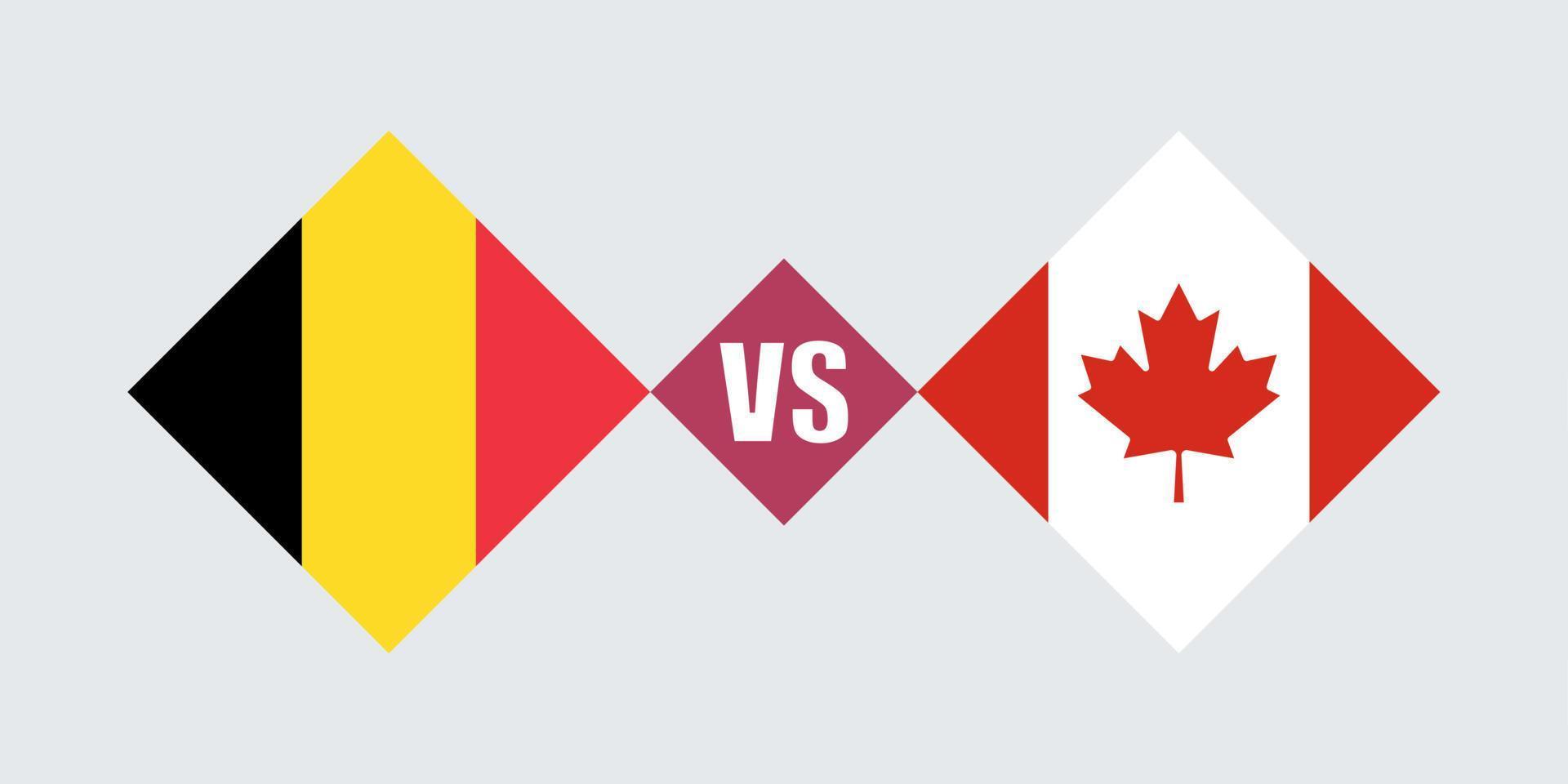 belgië vs canada vlag concept. vectorillustratie. vector