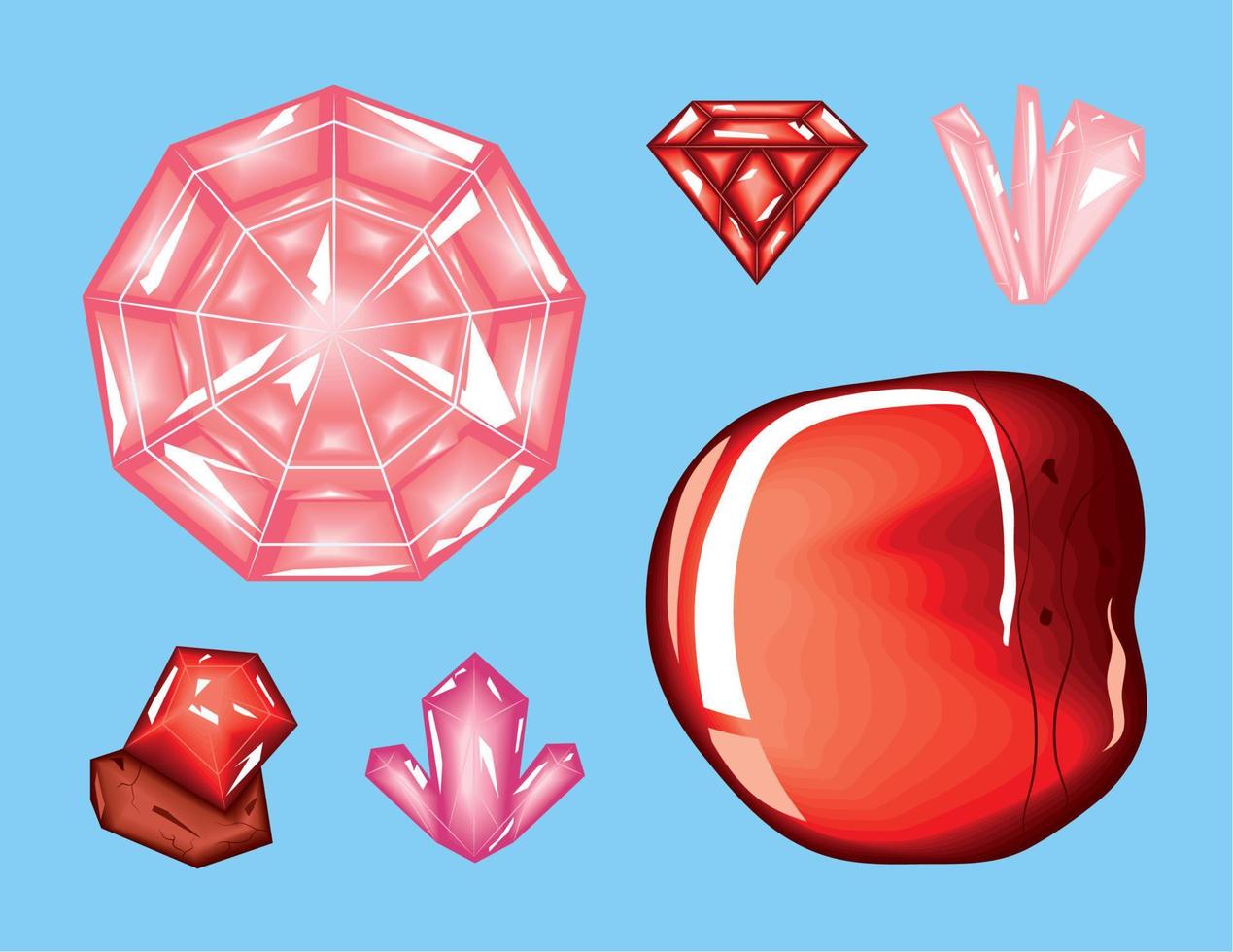helende kristallen rode stijl vector