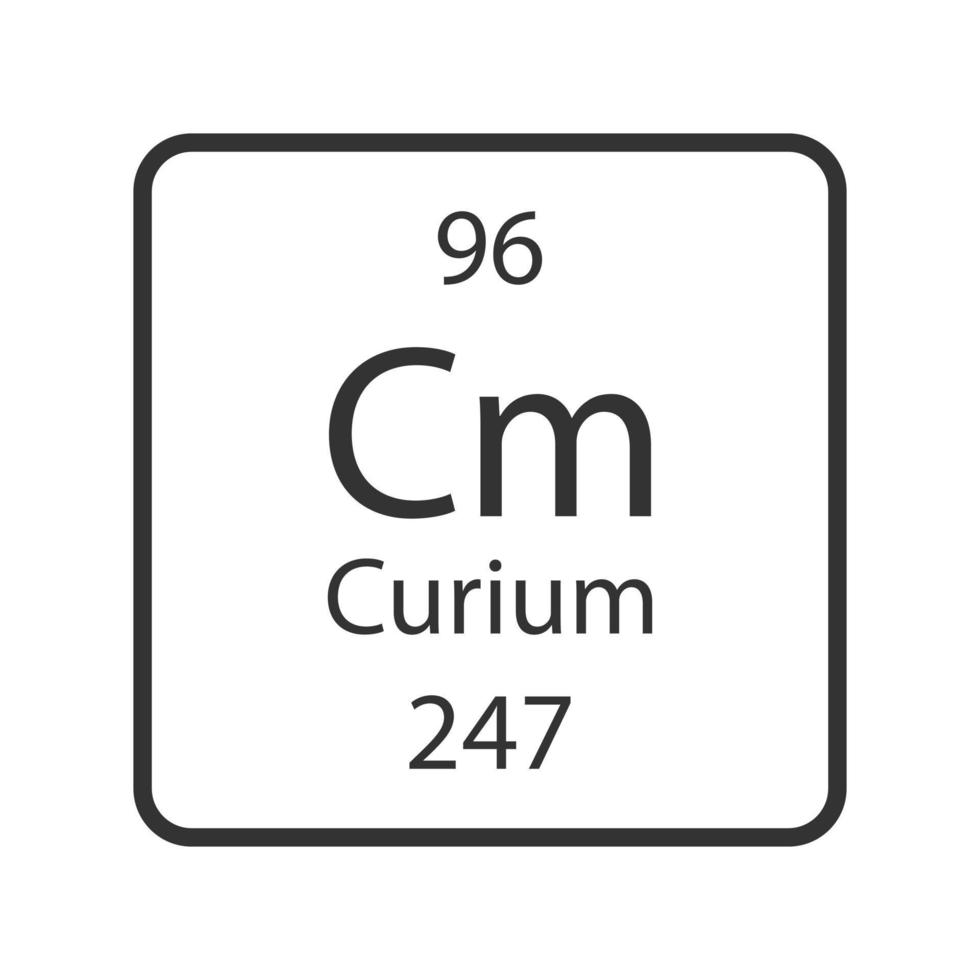 curium symbool. scheikundig element van het periodiek systeem. vectorillustratie. vector