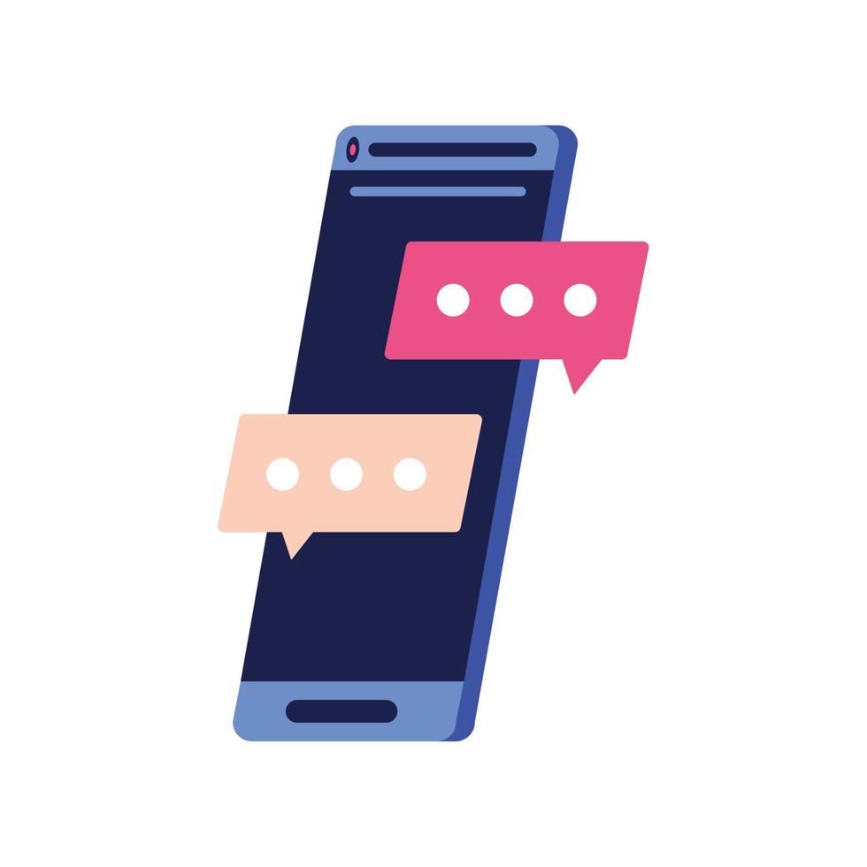 smartphone chat bubbels vector