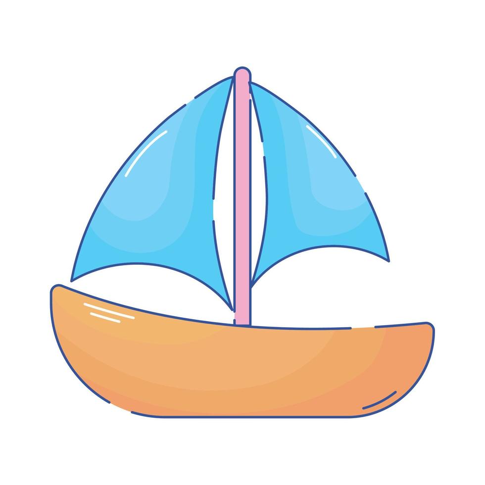 zeilboot cartoon icoon vector