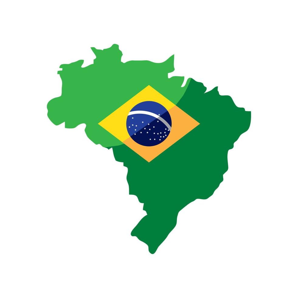 kaart van brazilië en vlag vector
