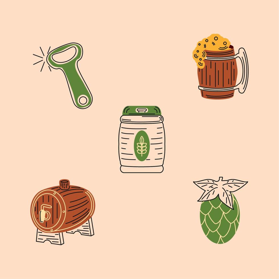 iconen voor internationale bierdag vector