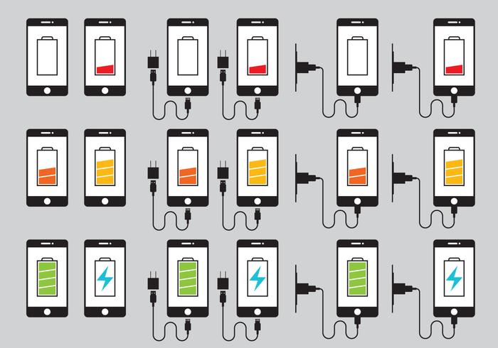 Telefoonlader Pictogrammen Vector