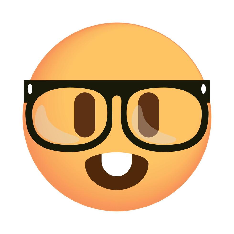 nerd gezicht emoji vector