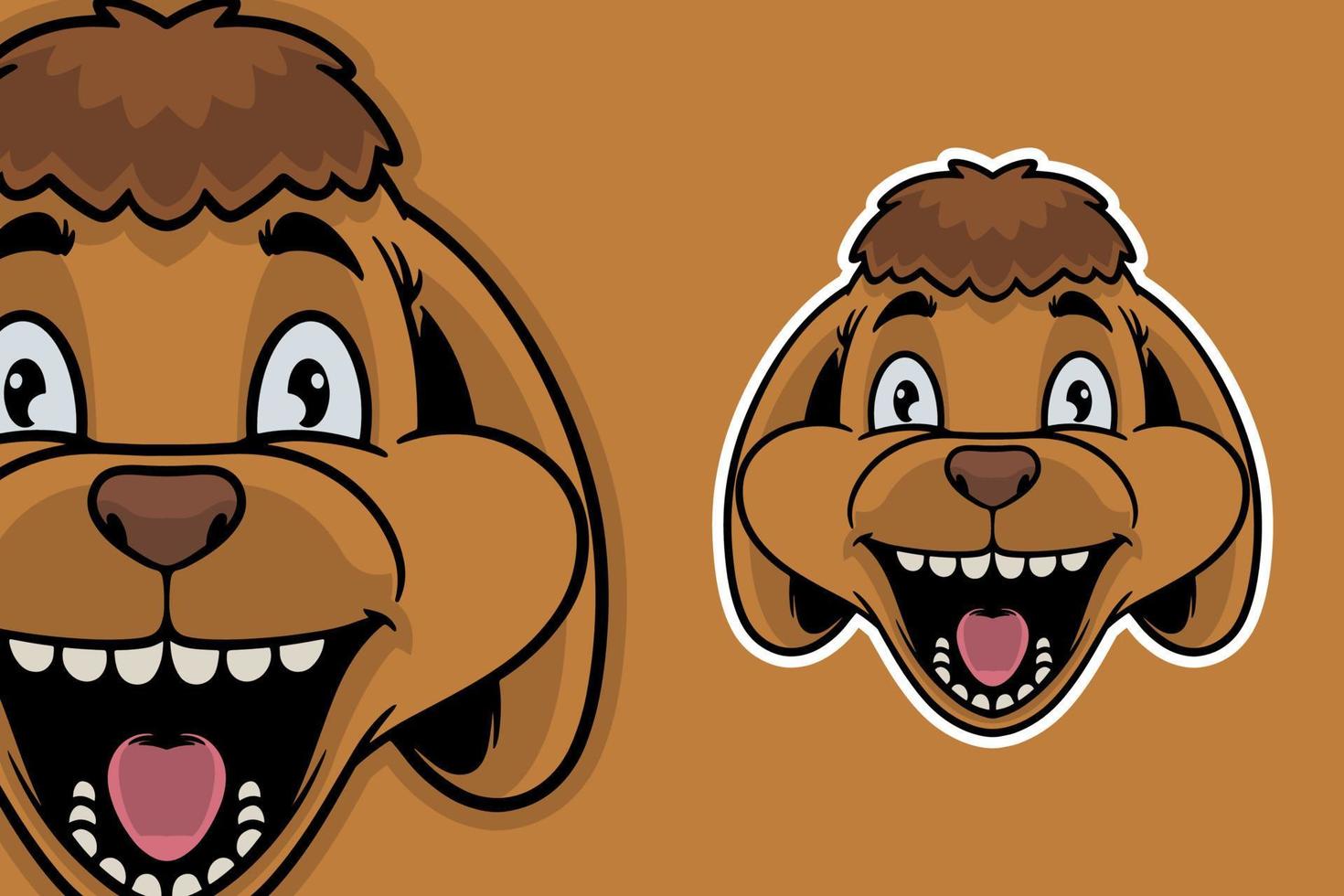 hond hoofd mascotte vector illustratie cartoon stijl