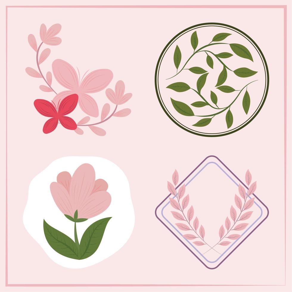 pictogrammen natuur bloemen vector