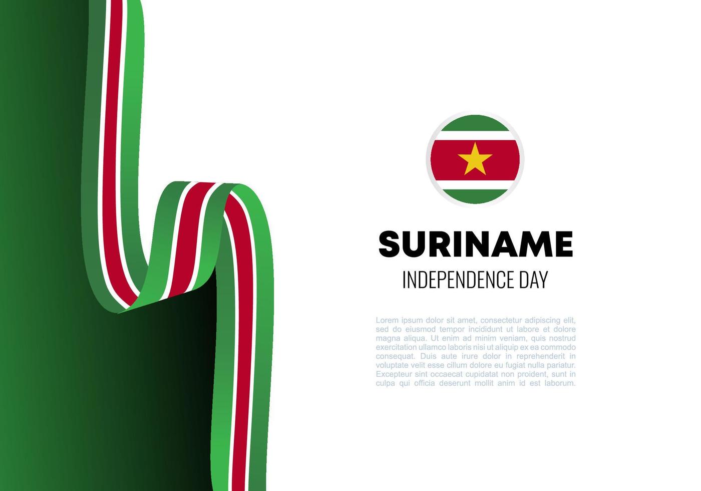 suriname onafhankelijkheidsdag achtergrond voor viering op 25 november vector