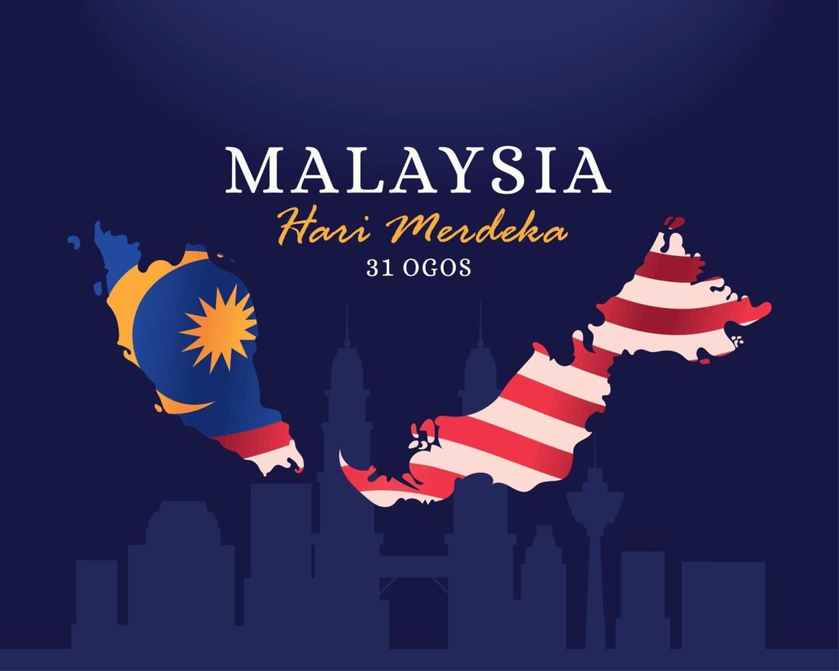 Maleisië dag merdeka kaart vector