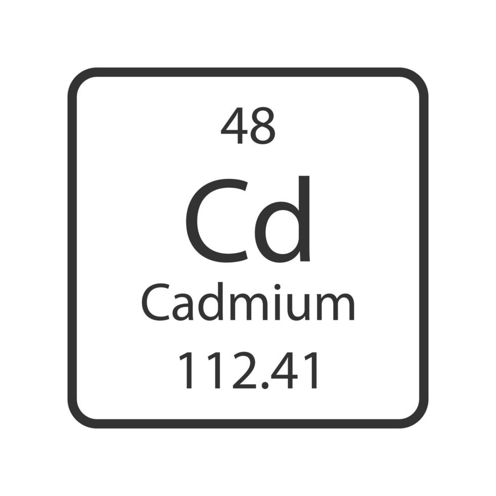 cadmium symbool. scheikundig element van het periodiek systeem. vectorillustratie. vector