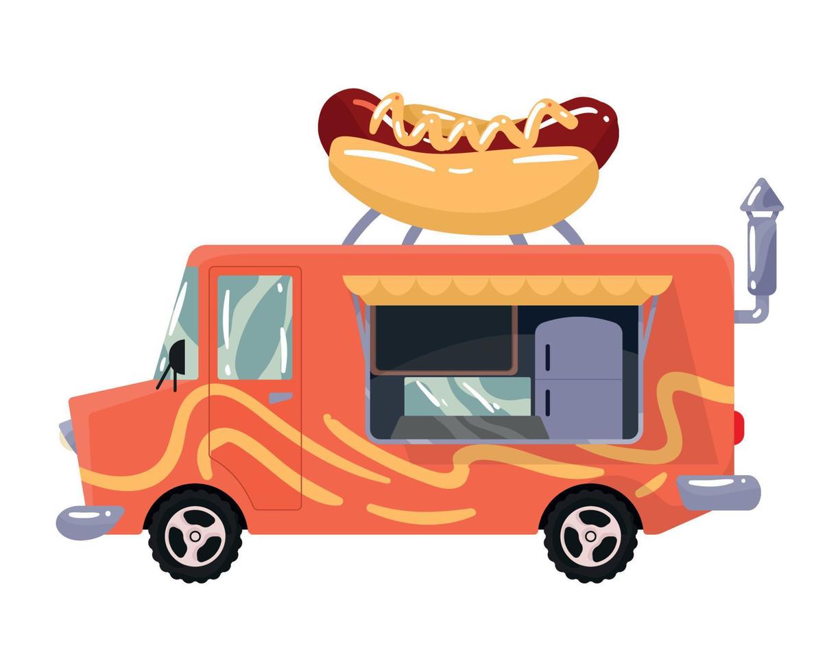 hotdog foodtruck vector