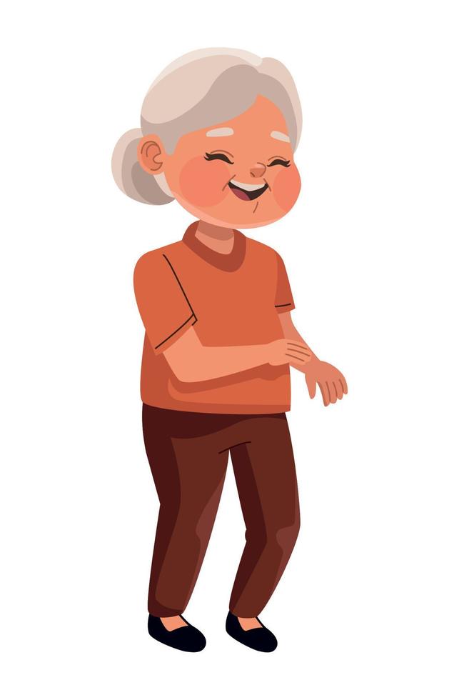 oude vrouw dansen vector