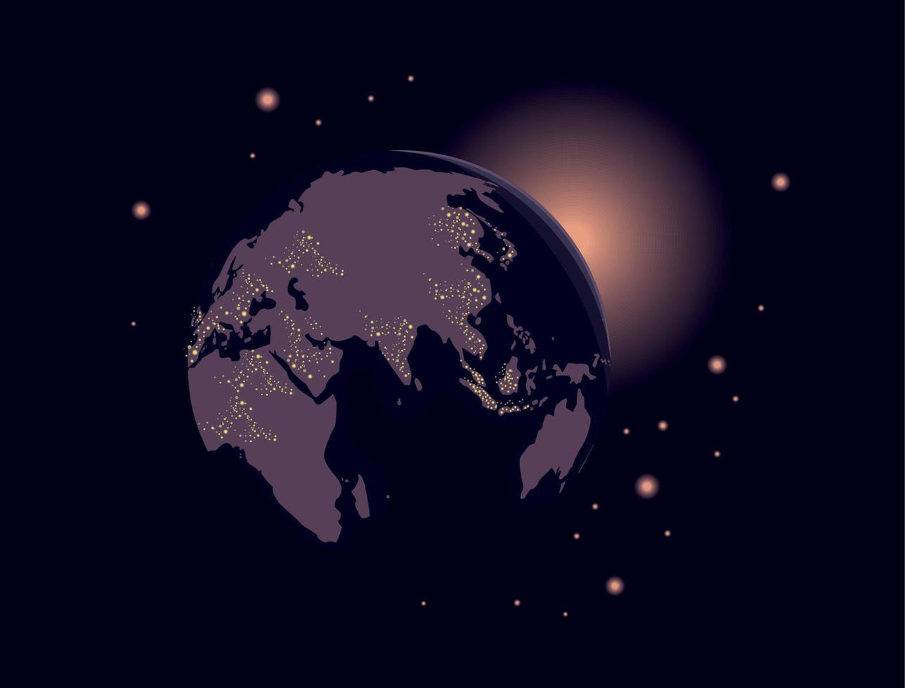 aarde planeet ruimte nacht vector