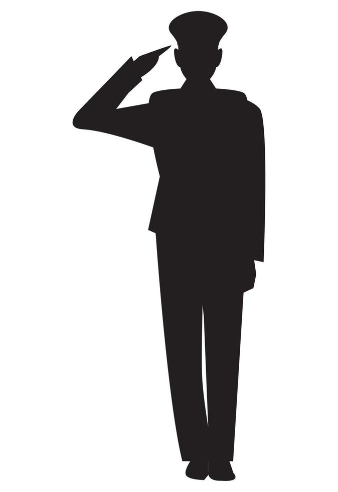 officier militair silhouet vector