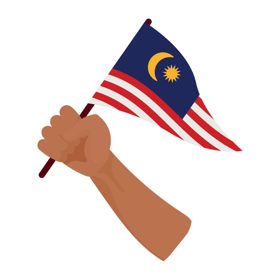hand zwaaien Maleisische vlag vector