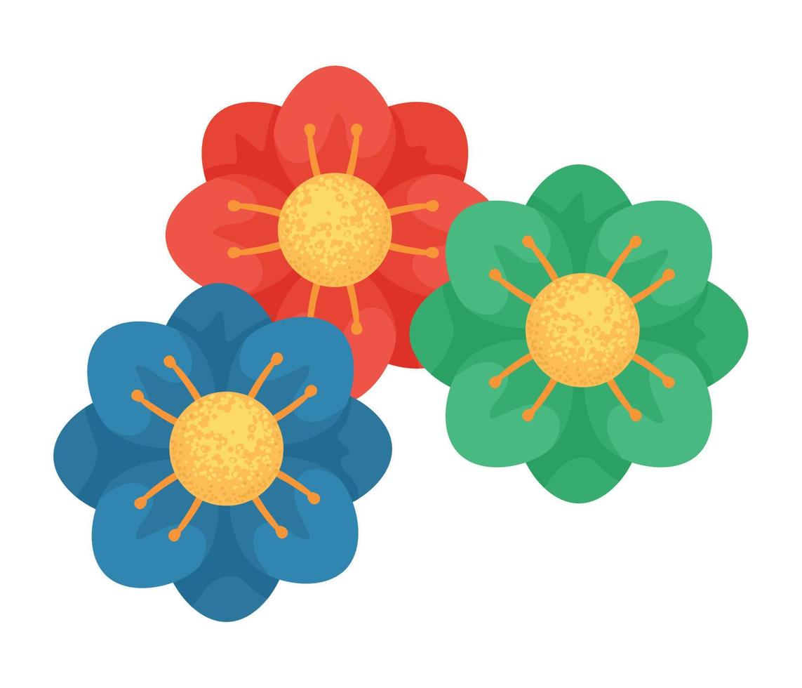 schattige bloemen decoratie vector