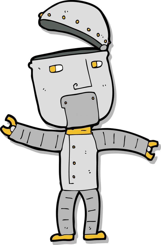 sticker van een grappige cartoonrobot vector