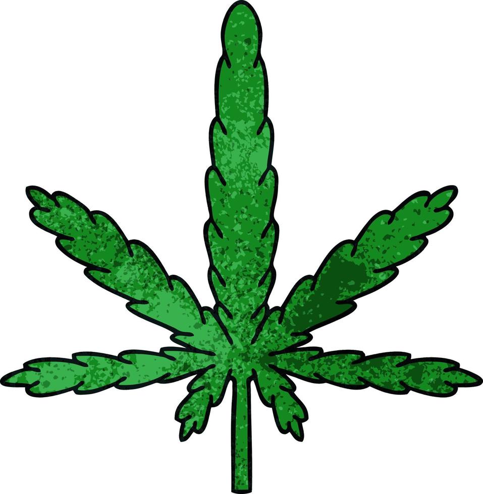 eigenzinnige handgetekende cartoon marihuana vector