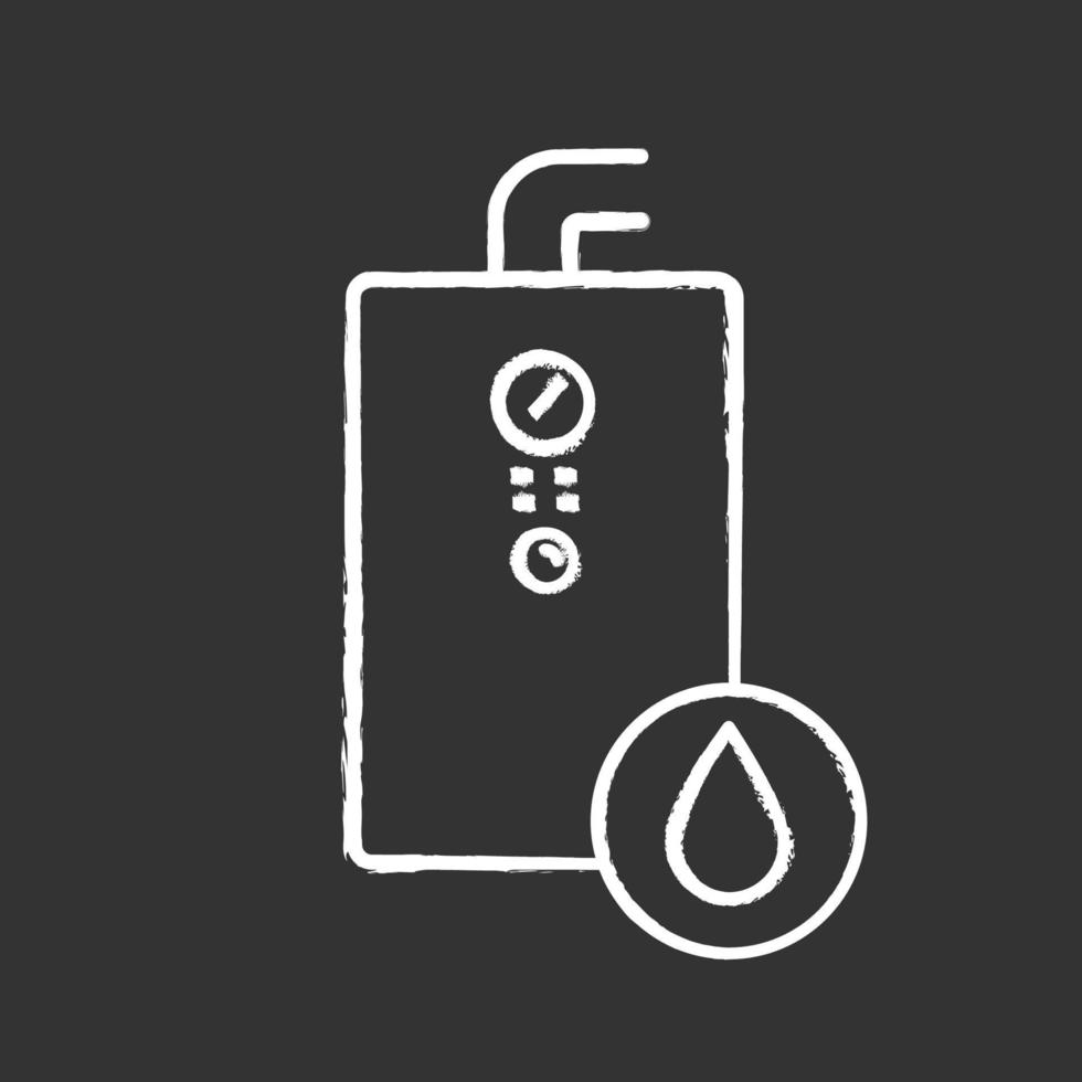 gas boiler krijt pictogram. water opwarmen. huis ketel. geïsoleerde vector schoolbordillustratie