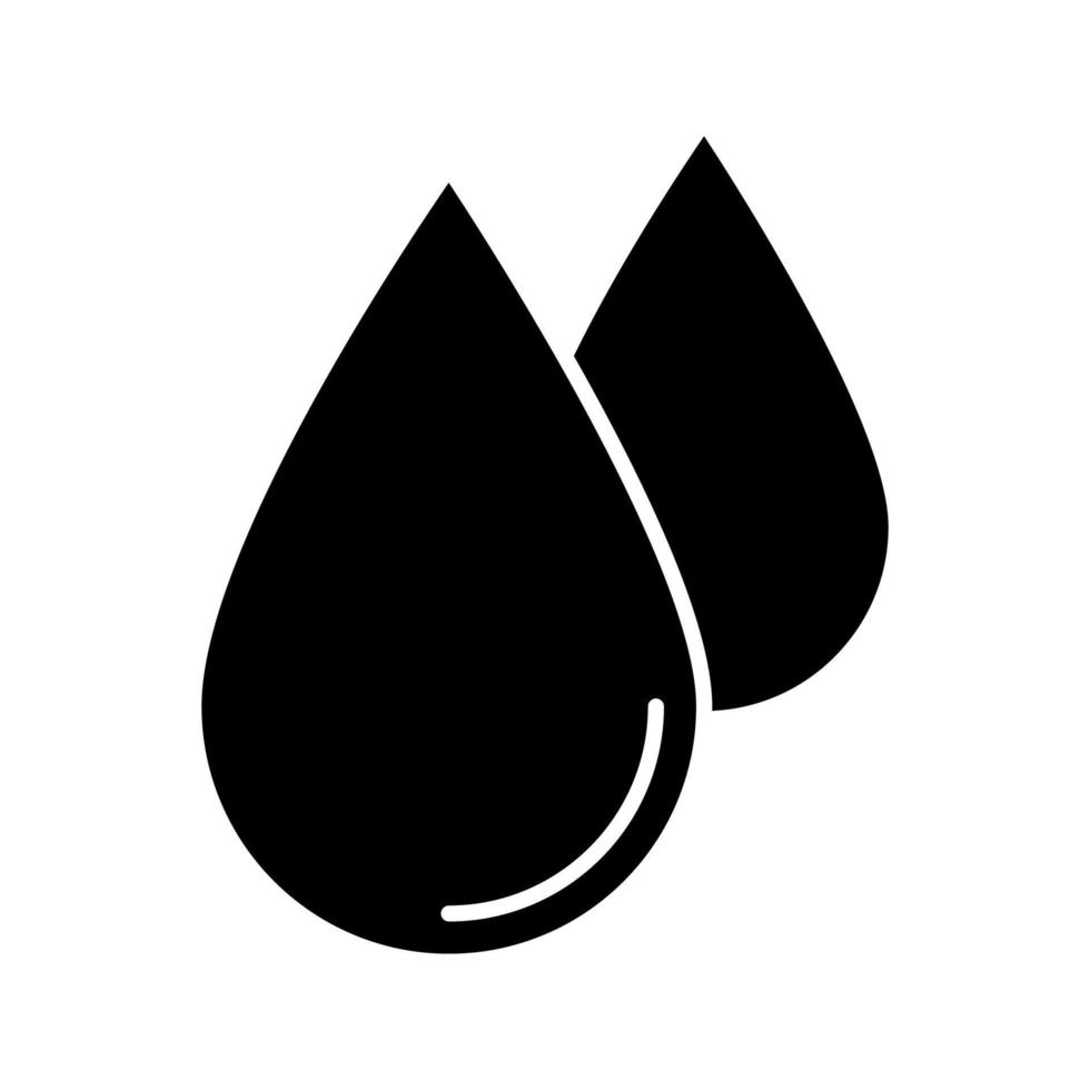 waterdruppels glyph-pictogram. vloeistof. regendruppel. silhouet symbool. negatieve ruimte. vector geïsoleerde illustratie