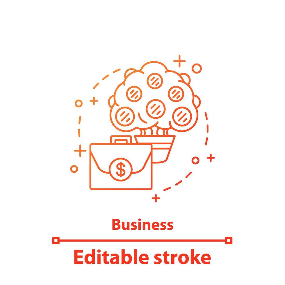 bedrijfsconcept icoon. investering. bankieren. geld verdienen idee dunne lijn illustratie. besparingen. vector geïsoleerde overzichtstekening. bewerkbare streek