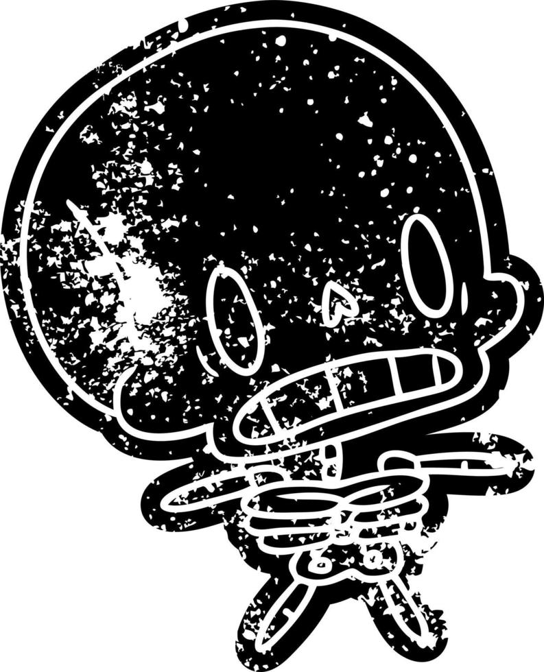 grunge pictogram kawaii schattig dood skelet vector