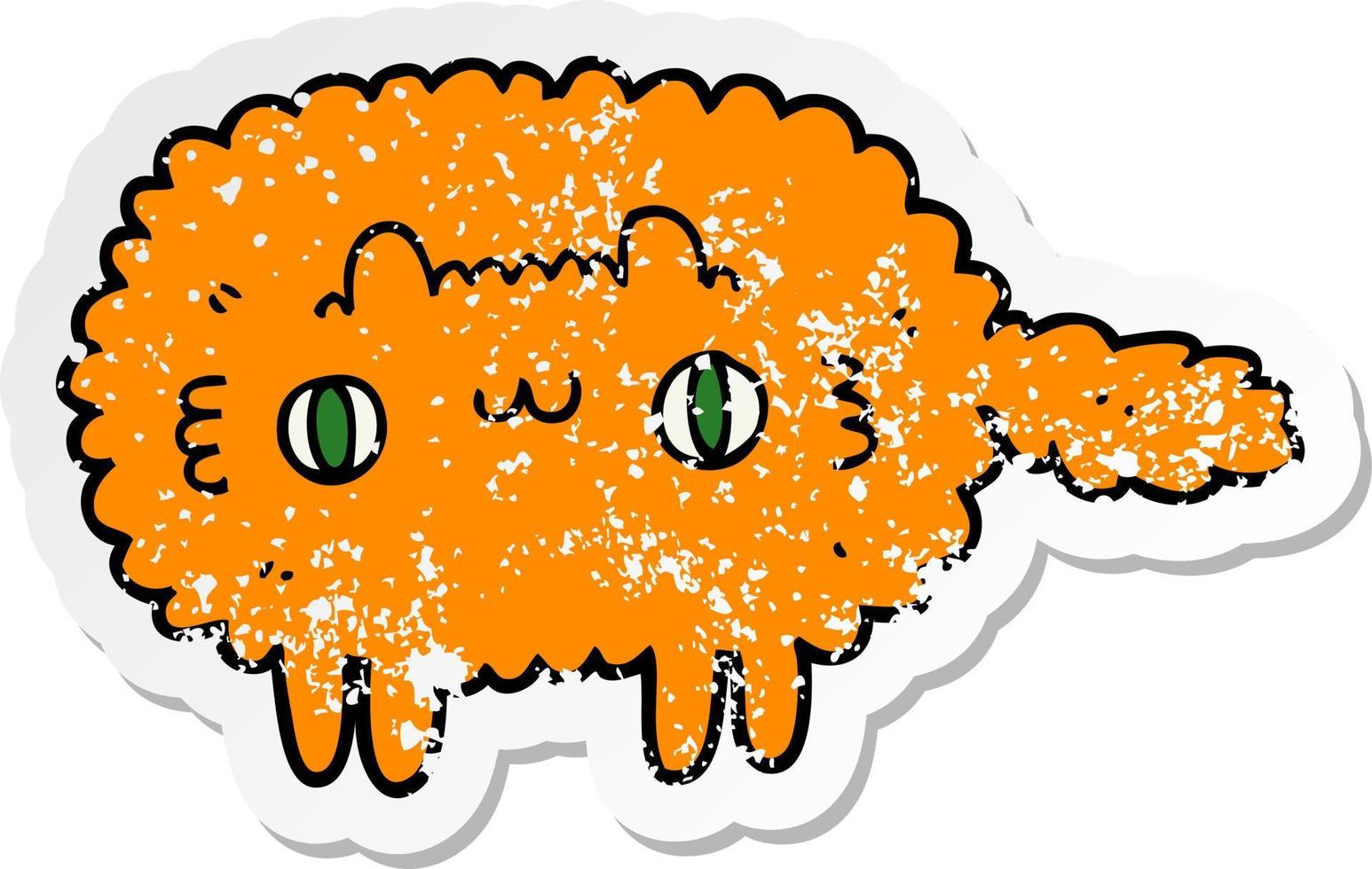 noodlijdende sticker van een cartoonkat vector