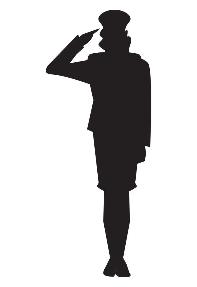 vrouwelijke officier silhouet vector