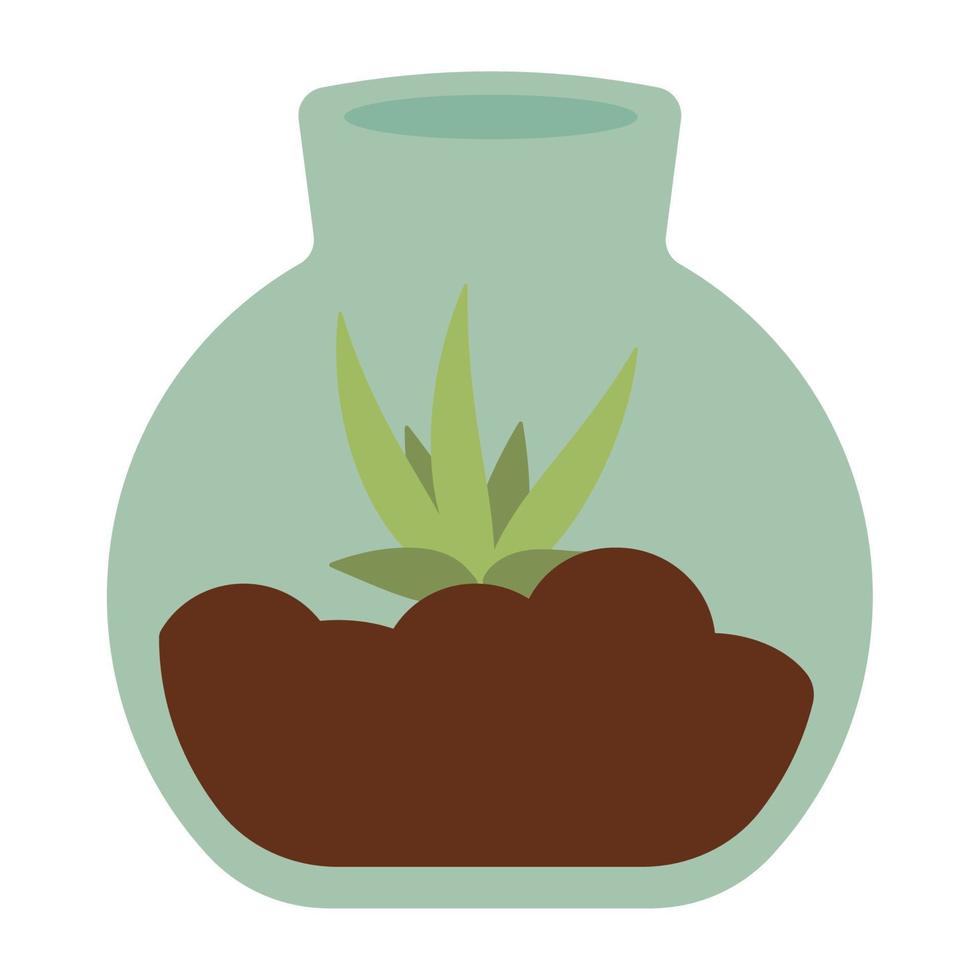 plant in glazen pot vector
