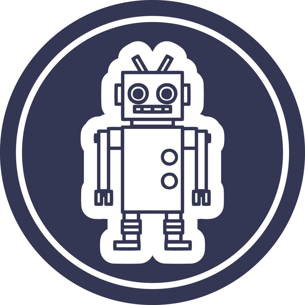 dansende robot cirkelpictogram vector