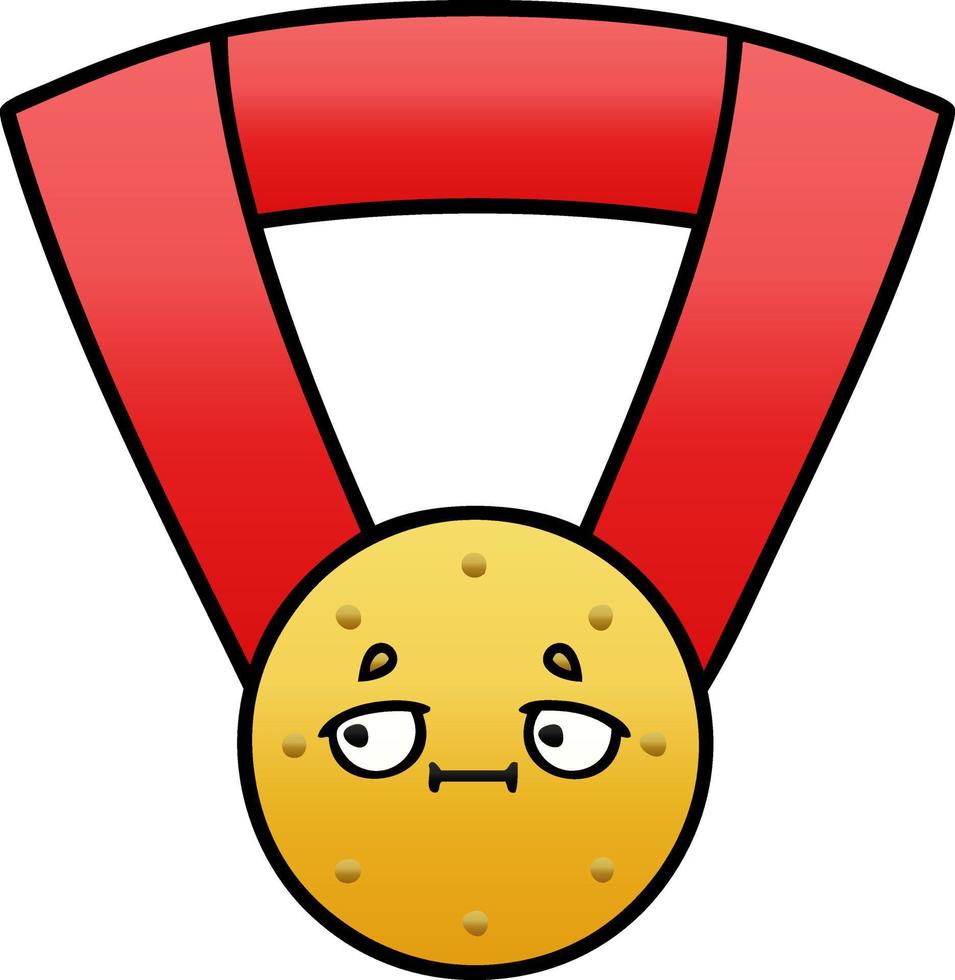 gradiënt gearceerde cartoon gouden medaille vector