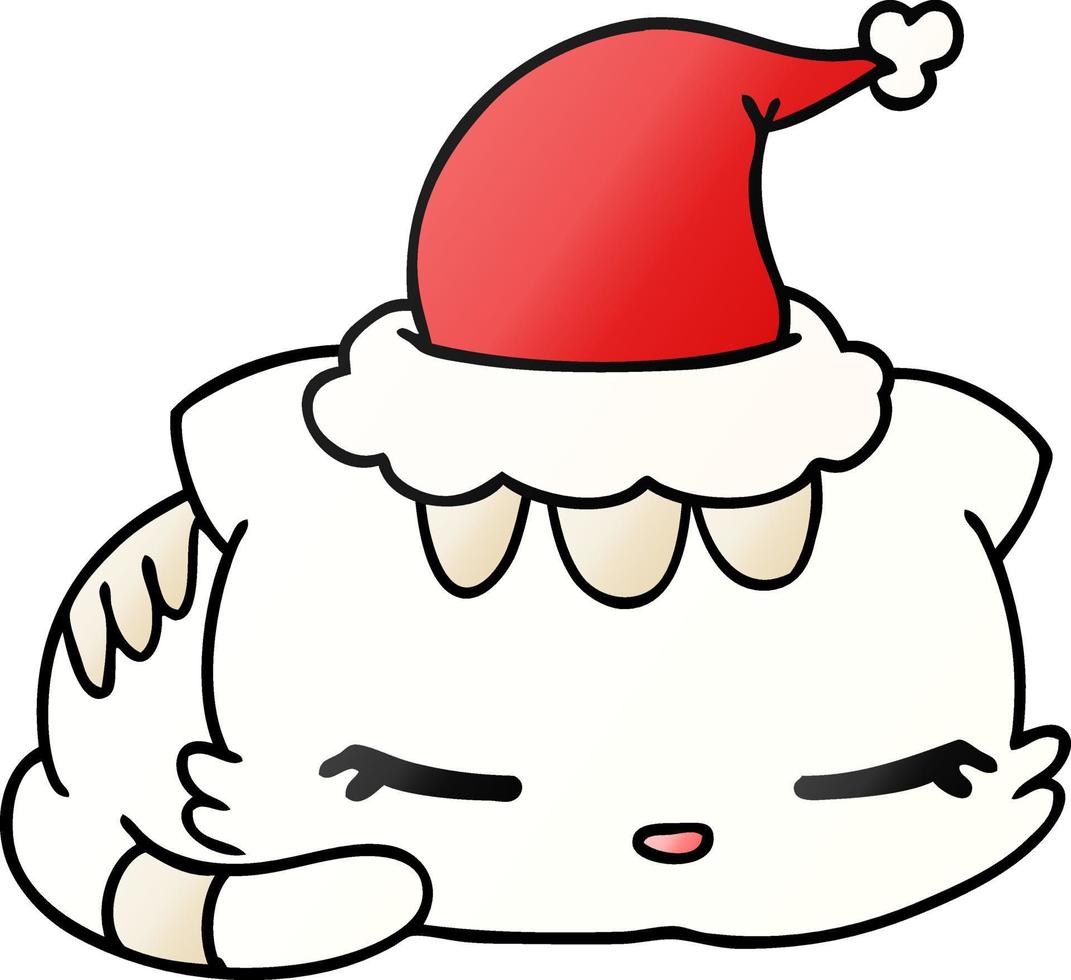 kerstverloop cartoon van kawaii kat vector