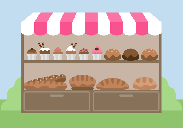 Gratis Bakkerstand Stand Vector