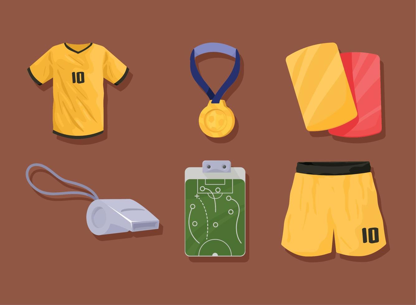 zes voetbal sport pictogrammen vector