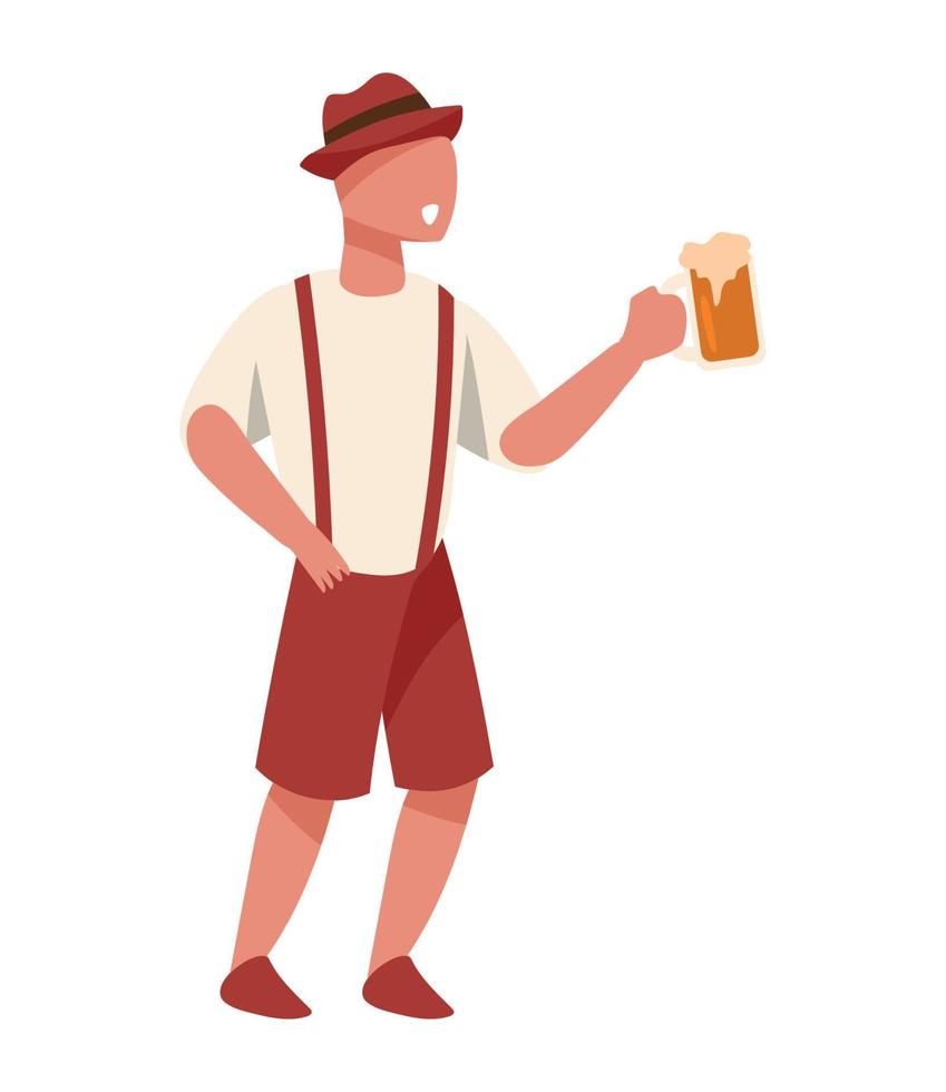 duitse jongen viert oktoberfest vector