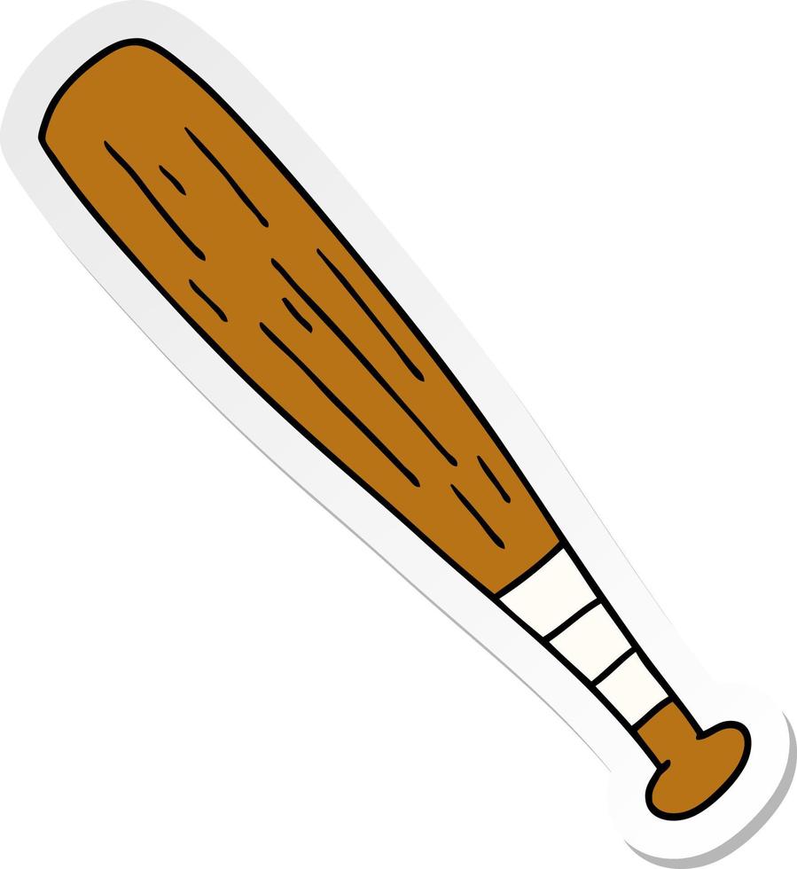sticker cartoon doodle van een honkbalknuppel vector