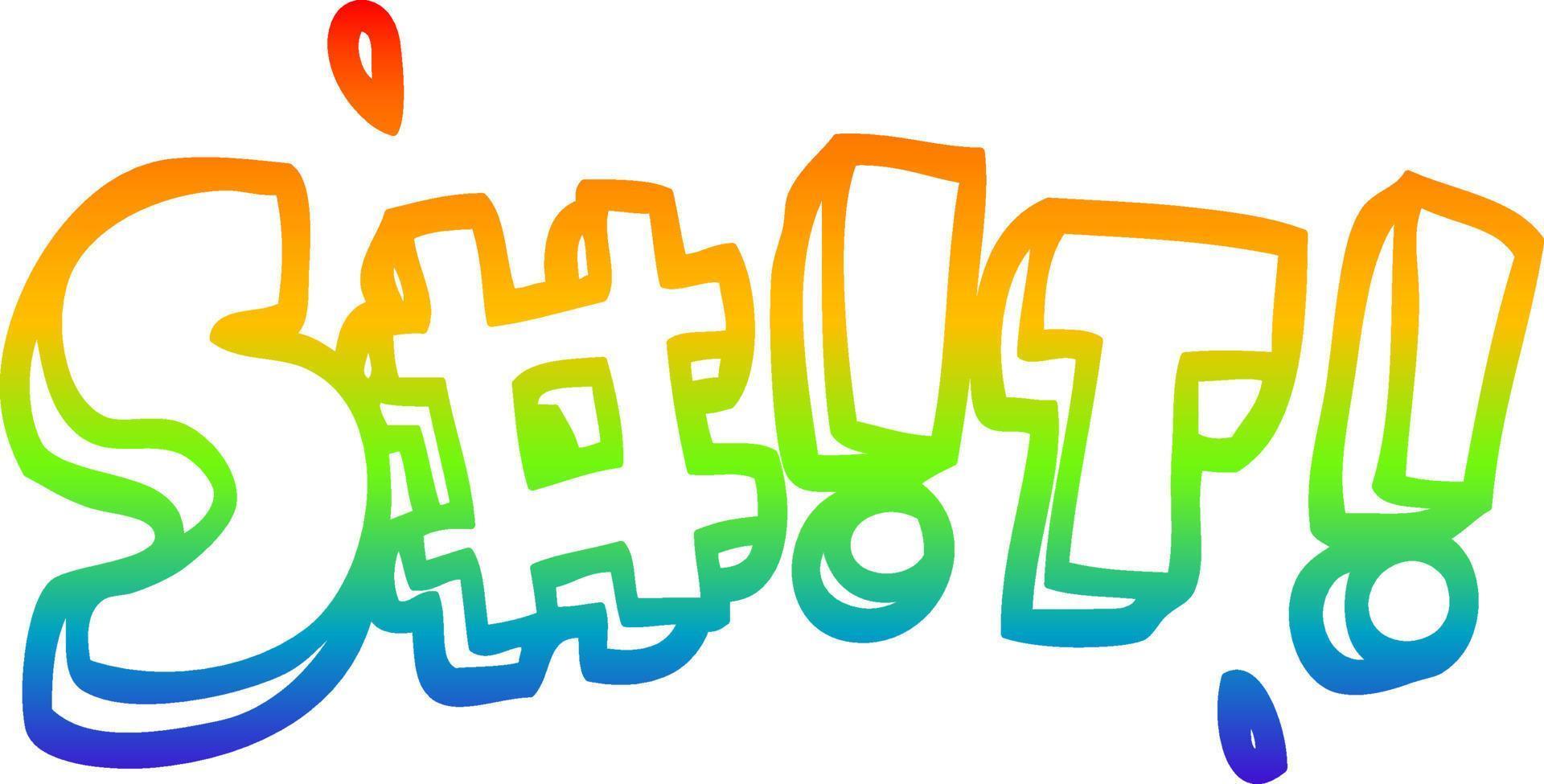 regenbooggradiënt lijntekening cartoon scheldwoord vector