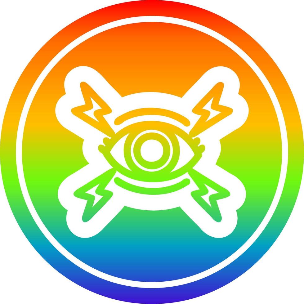 mystic eye circulair in regenboogspectrum vector