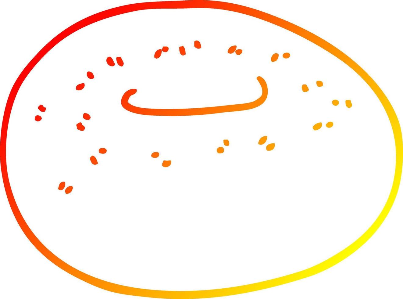 warme gradiënt lijntekening cartoon donut vector