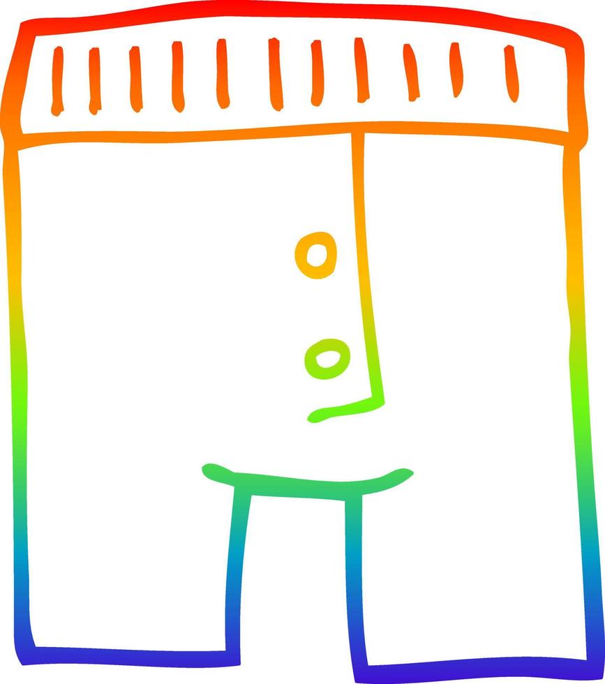 regenbooggradiënt lijntekening cartoon ondergoed vector